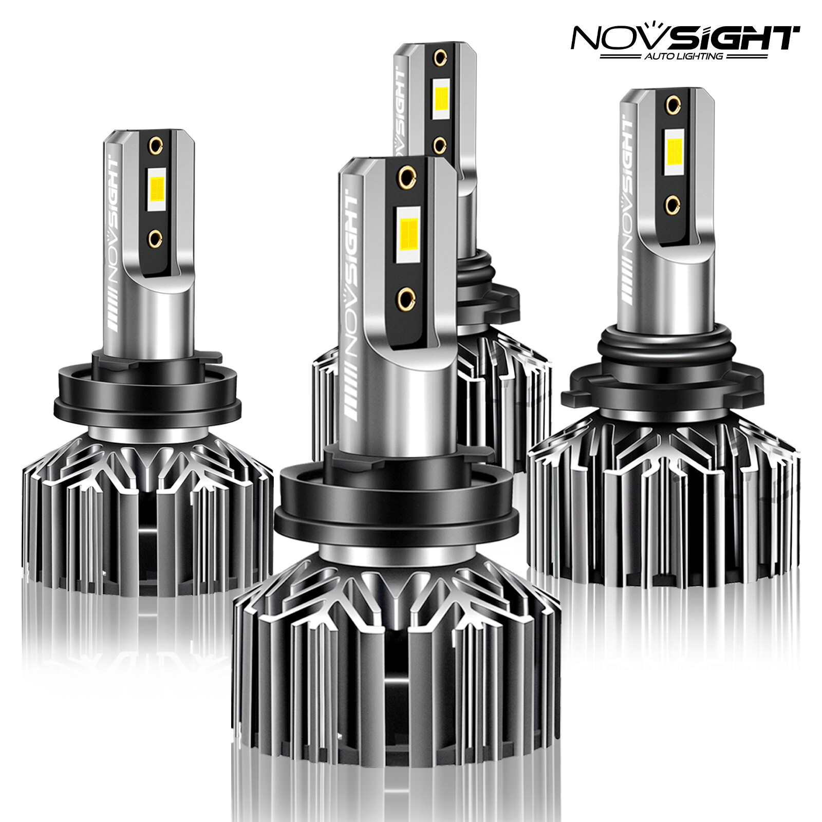 NOVSIGHT 9005 H11 Combo LED Headlights High Low Beam BulbsLamp 6500K Cold White