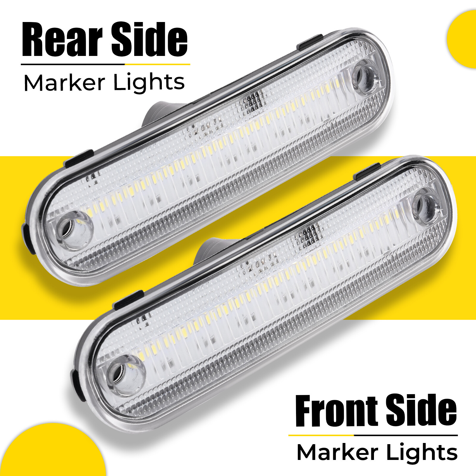 Clear Front + Rear LED Side Marker Light For Mazda Miata MX-5 1990-2005 4PCS NEW