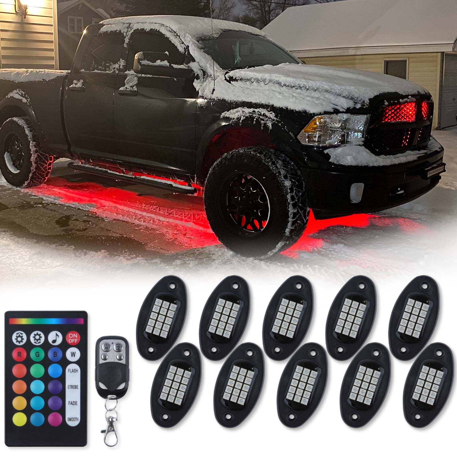 For Club Car EZGO Yamaha Golf Cart Kart 10X RGB LED Rock Lights Underglow Kit