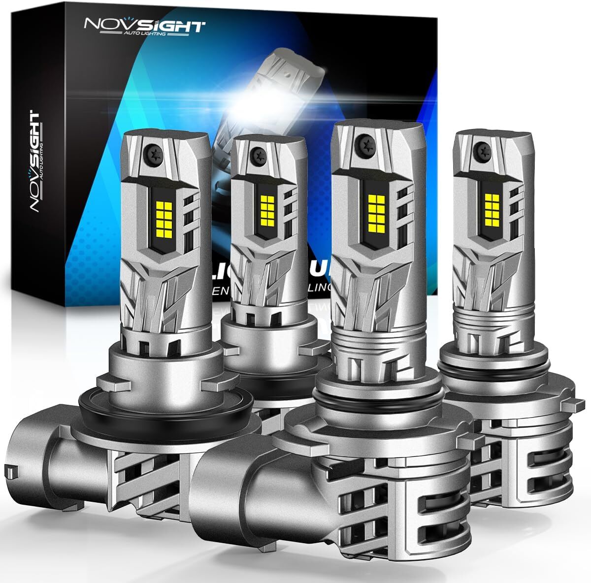 NOVSIGHT 9005+H11Combo LED Headlight 180W 40000LM High Low Beam 6500K Bulbs 4PCS