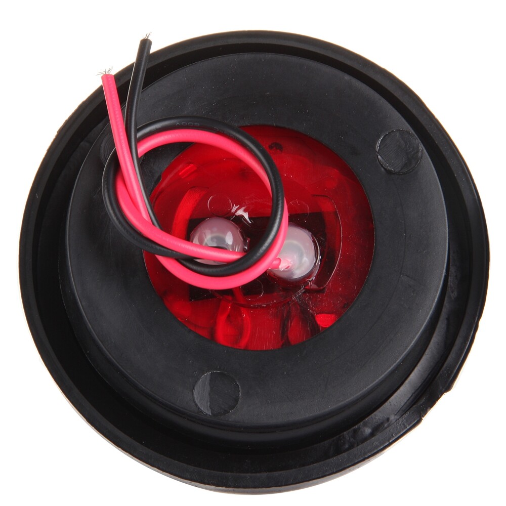 12X AMBER RED 2.5 INCH ROUND 4 LED LIGHT TRUCK TRAILER SIDE MARKER CLEARANCE