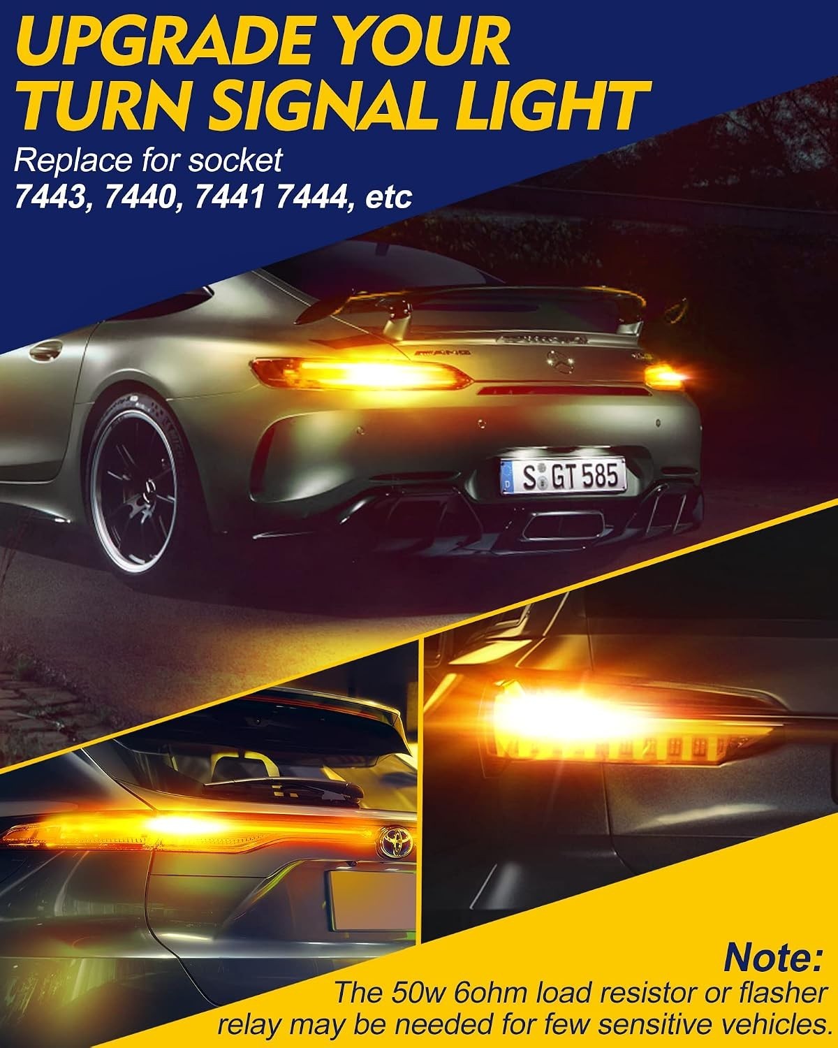 Energy Efficient Amber 7440 7443 LED Bulbs – Ultimate Visibility Upgrade