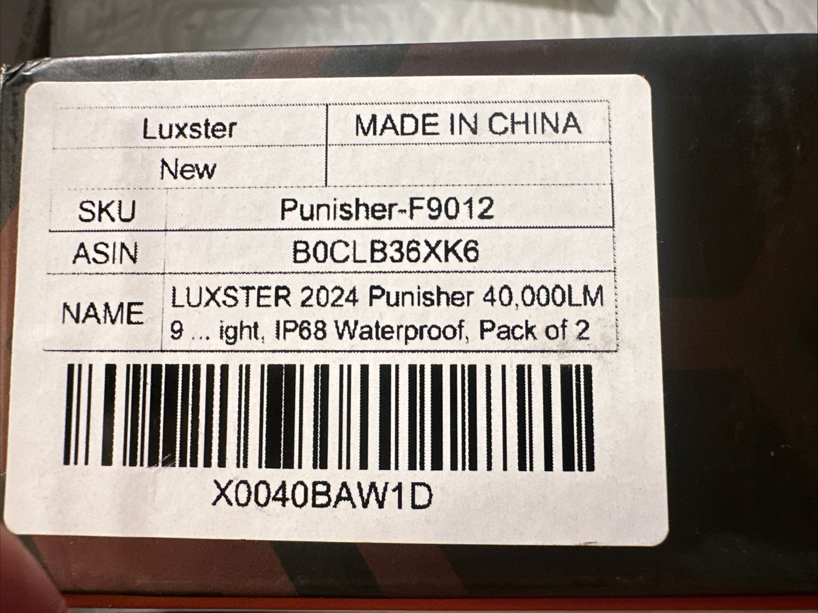 Luxster: Punisher-F9012/LED Bulbs-40,000LM H13/ 2024Punisher IP68 Waterproof New
