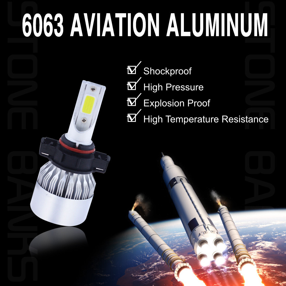 2x 5202 H16 LED Fog Light Bulbs 6000K White Headlight High Low Beam Kit 720000LM