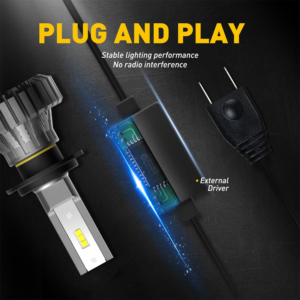 2-20 H7 LED Headlight Bulb 6500K High/Low Beam Super Bright White Lamp AUXITO B3