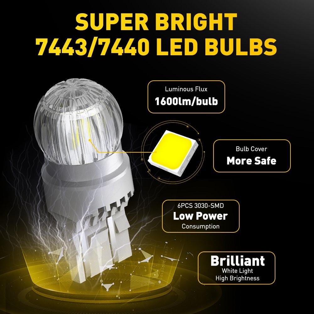 Super 7443 Bright 7440 LED Daytime Running Lamps Light Replace Halogen DRL Lamp