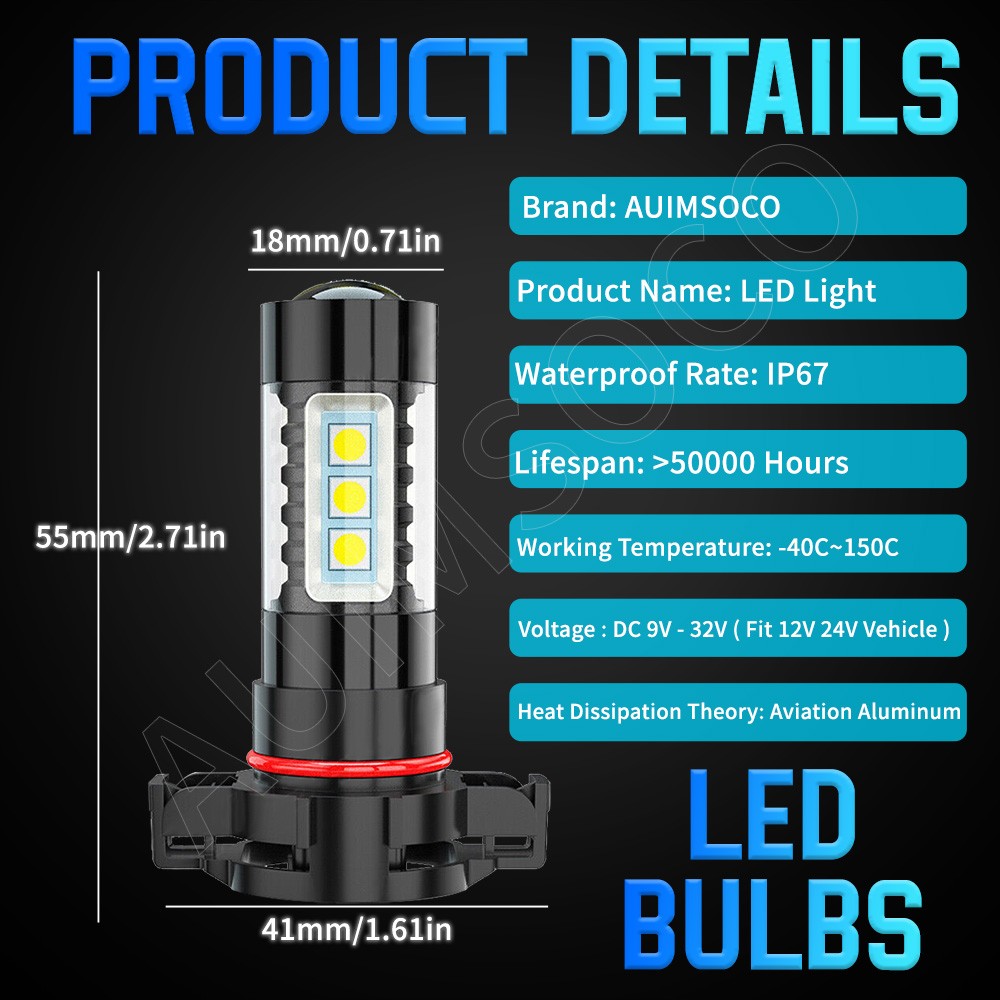 Combo H7 H11 H16 LED Headlights High Low Beam Fog Light Bulbs 6500K White