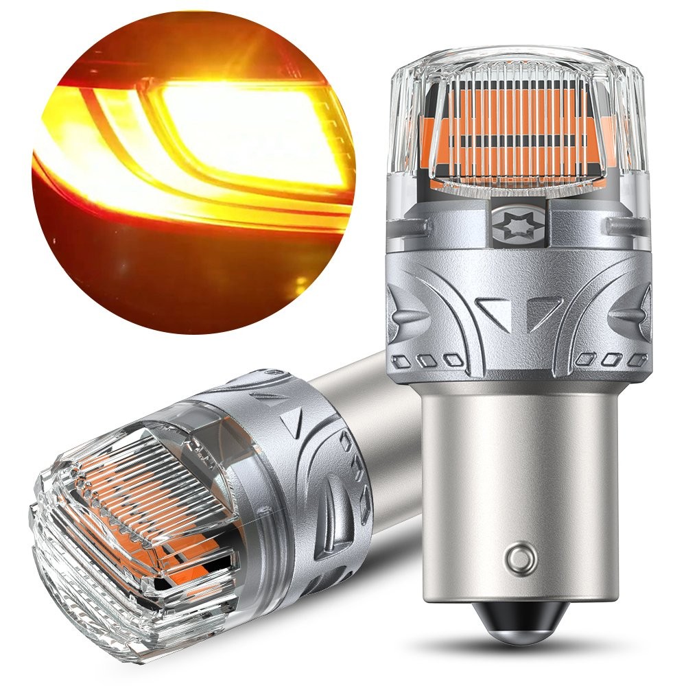 For 2x AUTOONE 1156 7506 LED Turn Signal Blinker Light Amber Yellow Bright Bulb
