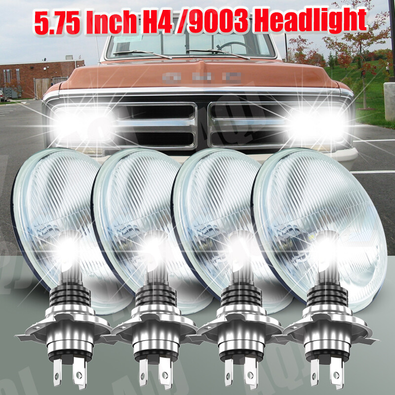 4PCS/5.75″ 5-3/4″ Round Led Headlights for GMC C15/C1500 Pickup C2500 Suburban