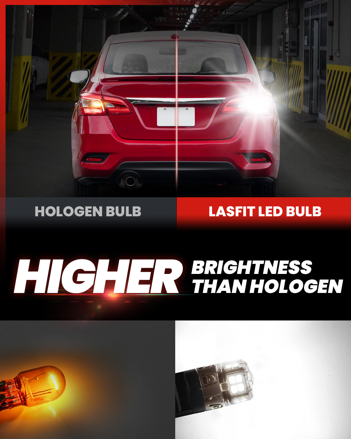 Lasfit 3157 3156 4057 LED Backup Reverse Light Bulbs Bright Pure White L2 Series