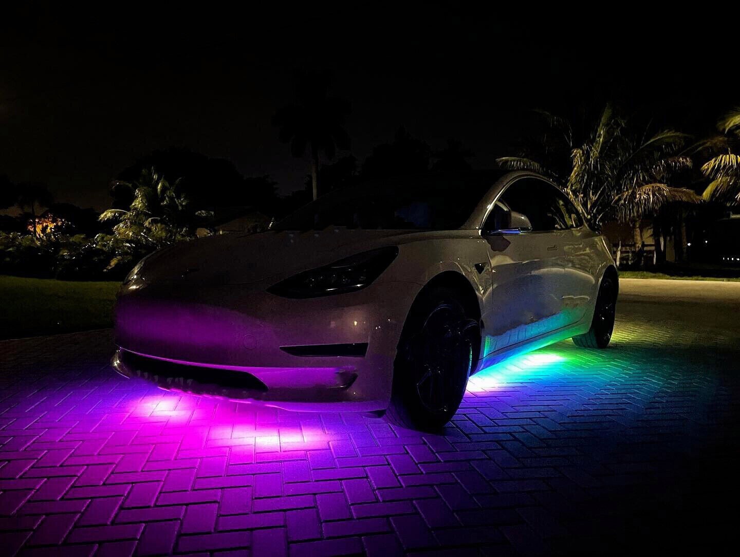 Rainbow Color CHASING Moving LEDs 2PCS 4FT + 2PCS 6.5FT Underglow Lights Strips