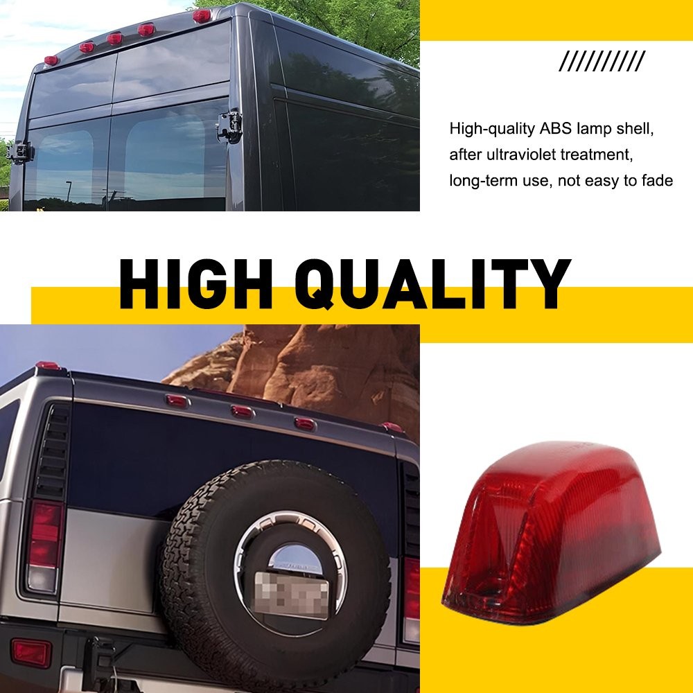 5-50 Red Rear Top Cab Roof light Housings For 2014-2023 Dodge RAM Promaster 1500
