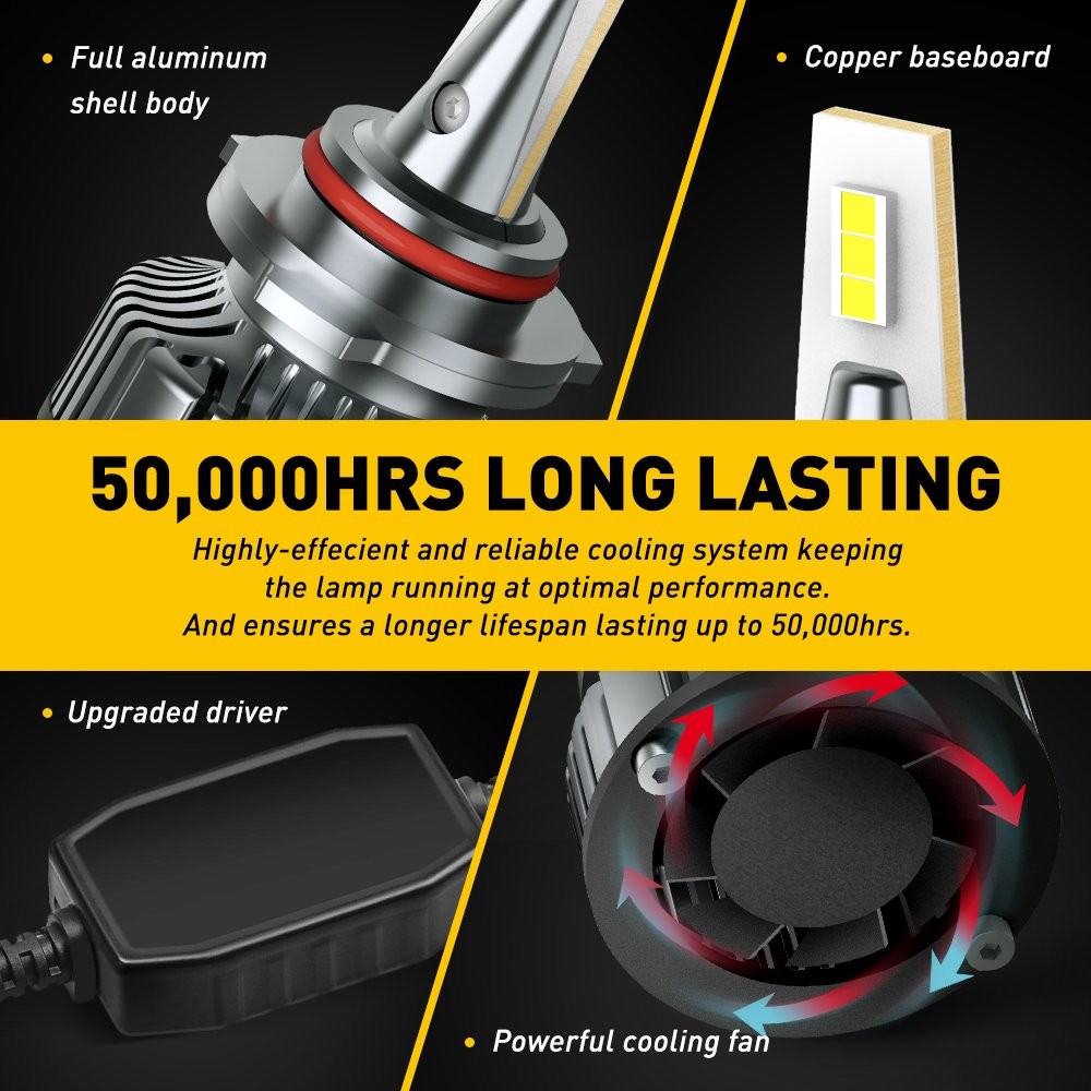 9005/9006/9007/9012/H11/H4/H13 LED Headlights Kit High Low Beam Bulbs 360000LM