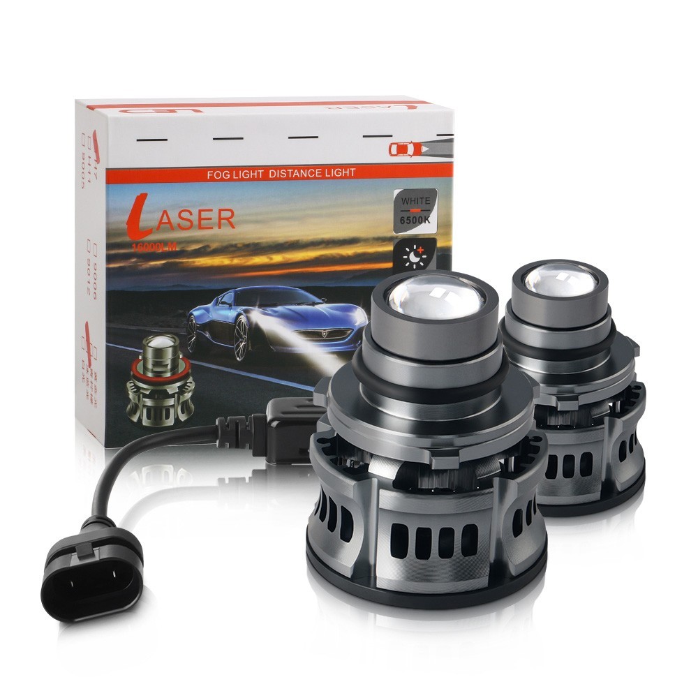 2PCS Projector Lens LED Laser H11 9005 9006 Fog Light Lamp Headlight Bulbs