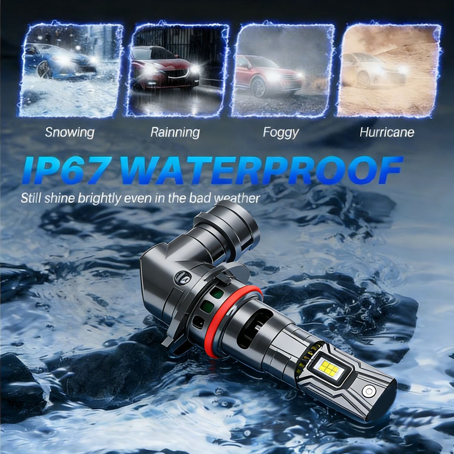 Combo 9005+H11 LED Headlight Super Bright Bulbs Kit White 40000LM High/Low Beam