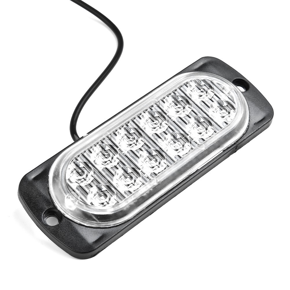 DC 12V-24V Working Lamps Transparent Lens Black Housing Plastic Light Bulbs Set