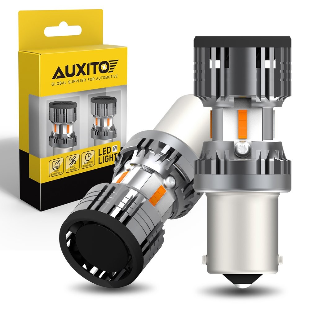 AUXITO BAU15S 8-LED Turn signal light Amber 2400LM Super Bright Universal 12V Ca