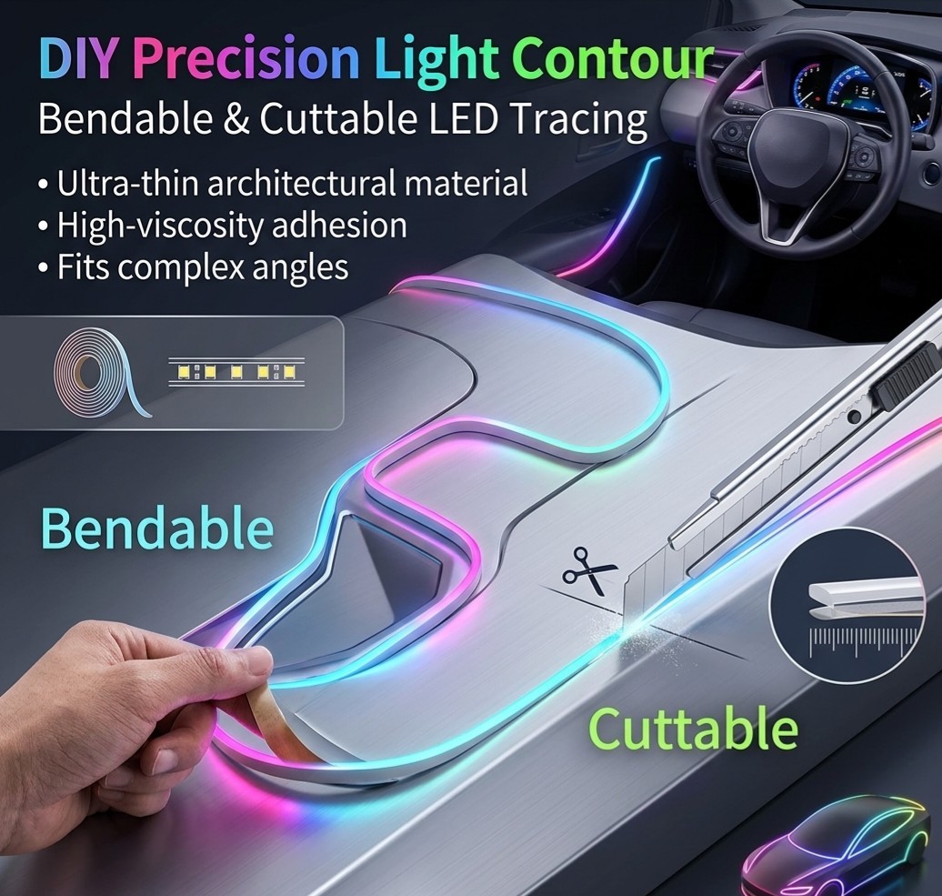 Flow Series 18-in-1 Car Ambient Lights • RGB 64-Color LED Interior App Control