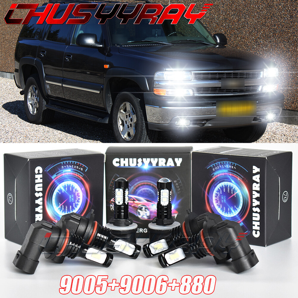 Para For Chevy Tahoe 2001-2006 6x Combo 6000k faro LED blanco + luz antiniebla