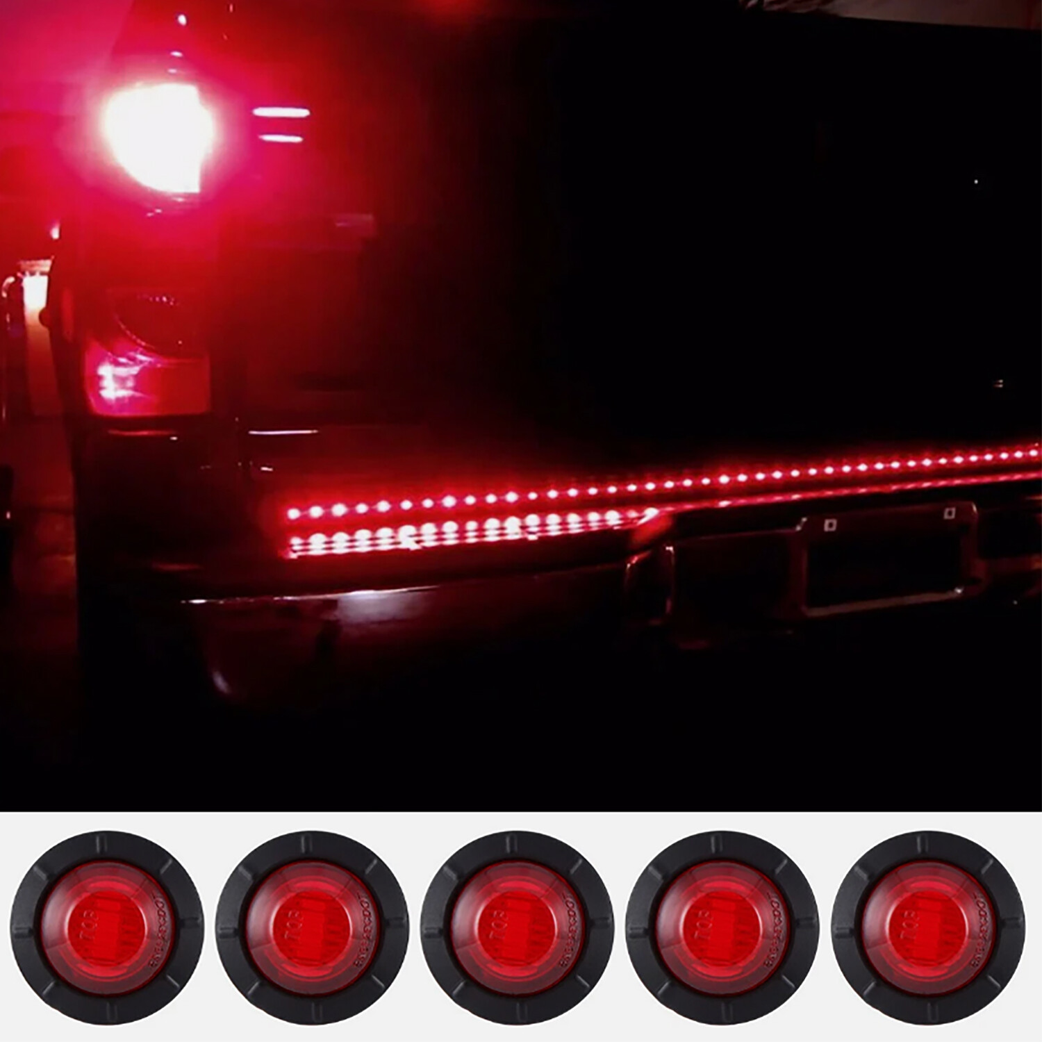 3/4″ 12V Marker Lights LED Truck Trailer Round Side Bullet Light Amber Red Lamps