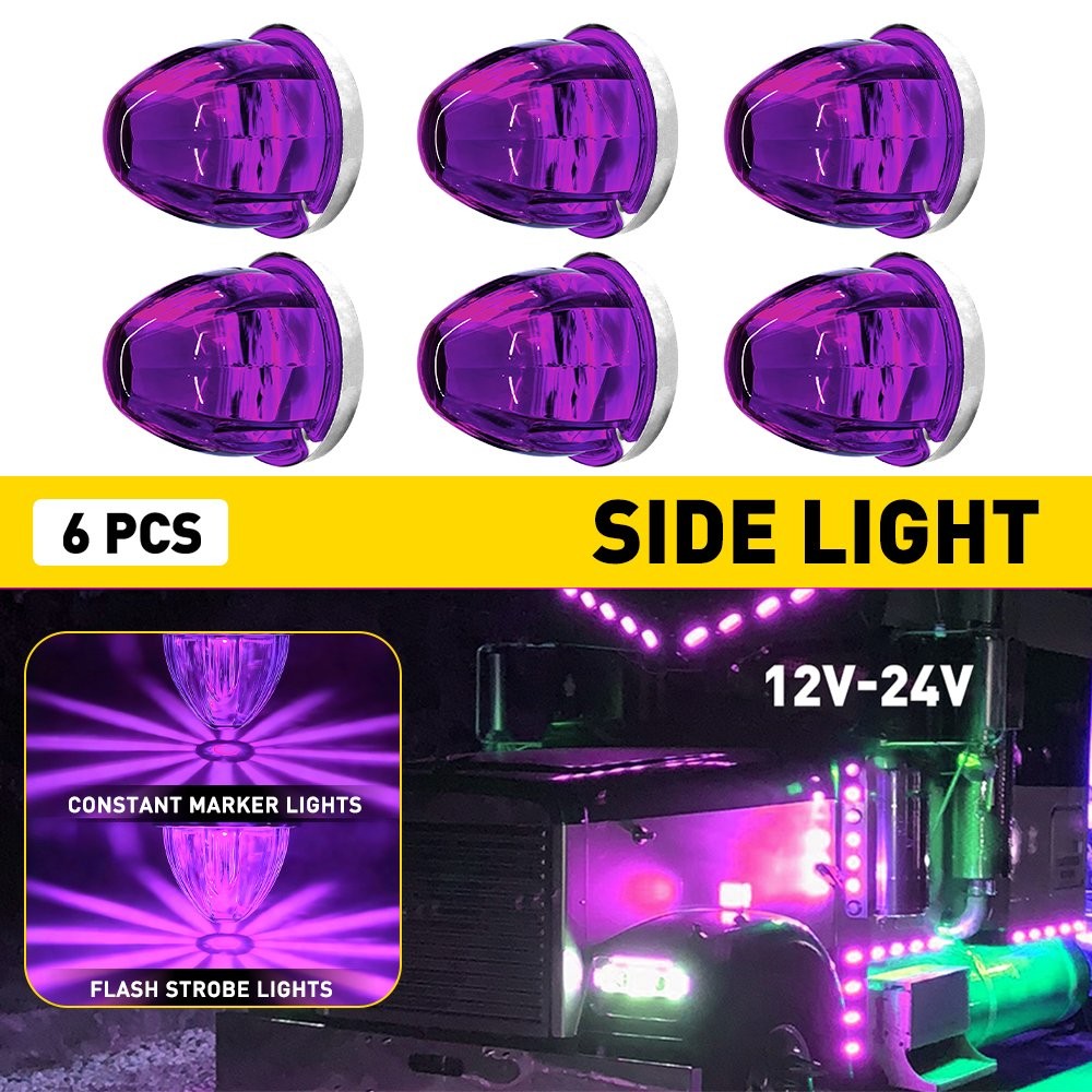 For 12V 24V Vehicles LED Watermelon Lights Bulb Side Marker Clearance Light 6PCS