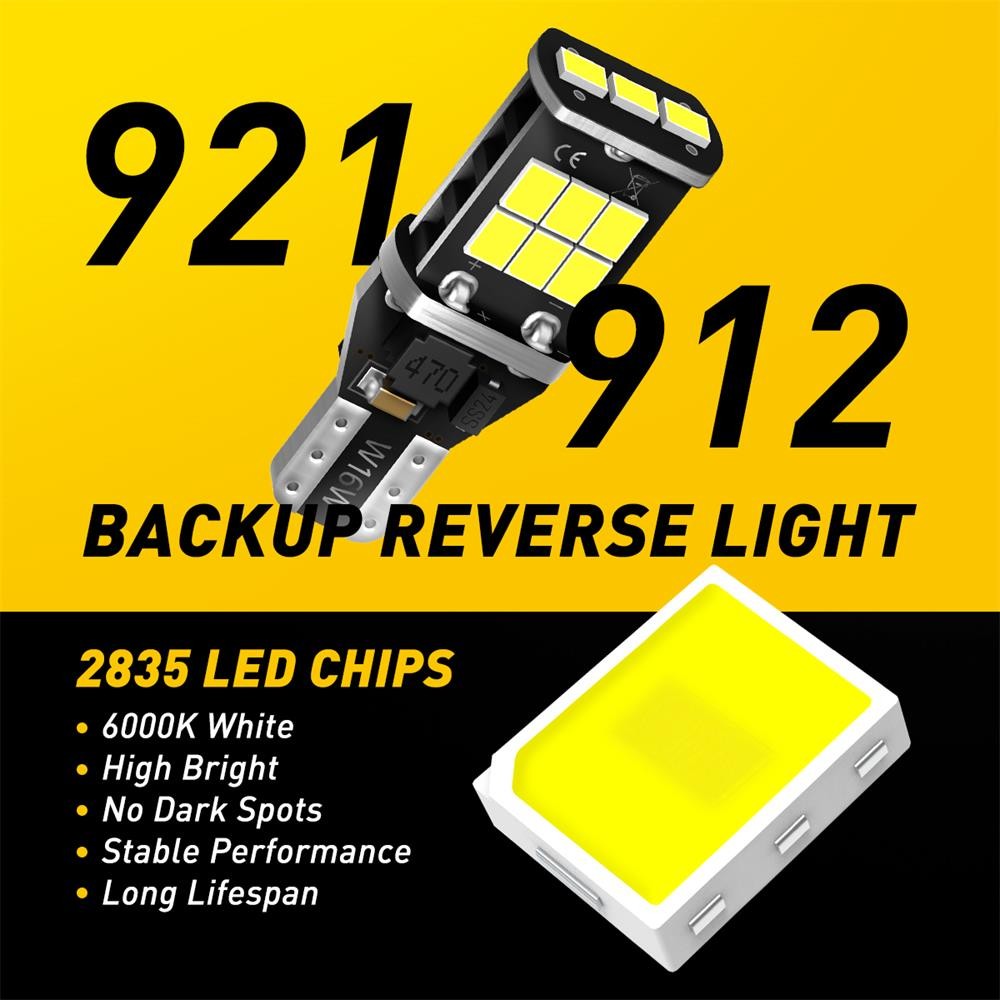 AUXITO T15 921 912 904 LED Reverse Backup Light Bulbs 6000K Super Bright 2400LM