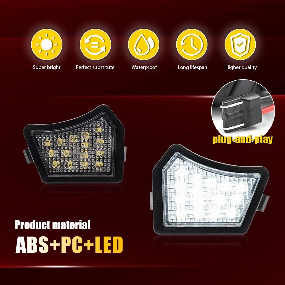 LED 2x Mirror Puddle Side Lights Assembly For Volvo S60 V60 II Jaguar XJ 2010-18
