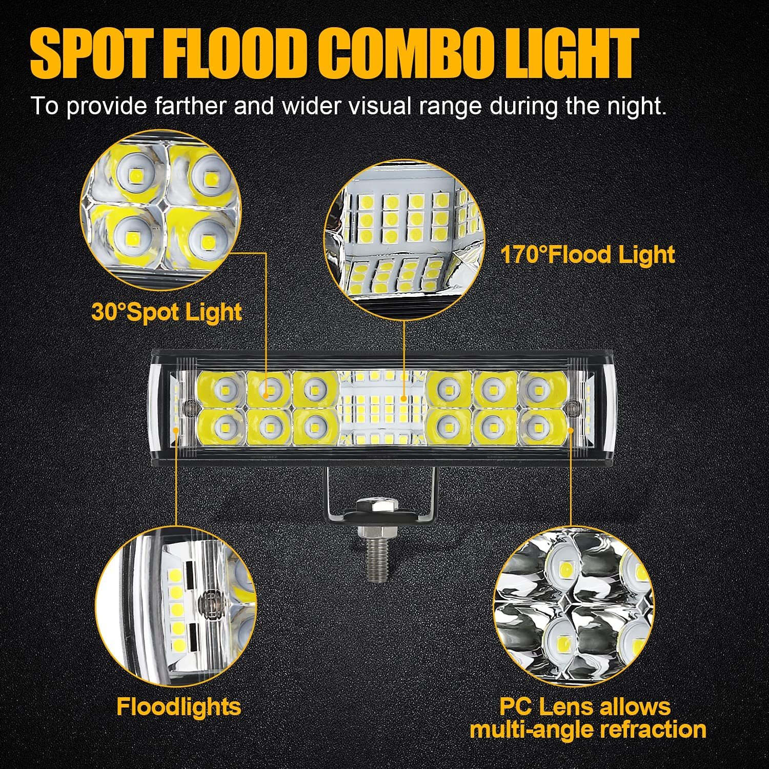 2X 6inch LED Work Light Bar Spot Pods Fog Lamp Offroad Driving Truck 4WD SUV ATV