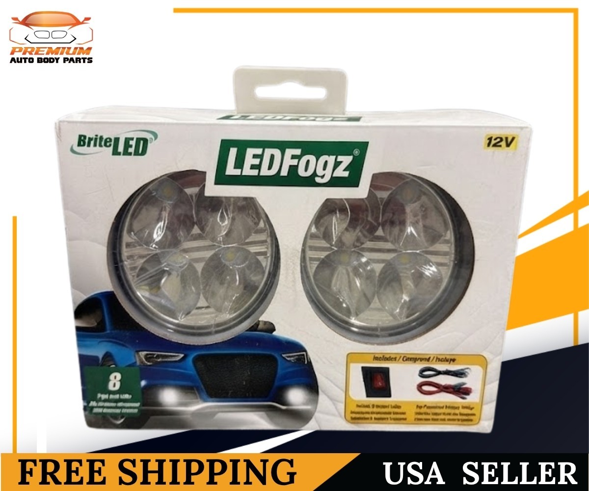 LEDFOGZ94 Brite LED LEDFogz+ 8 Round Bright White 12V 2 LED Light Kit Pair