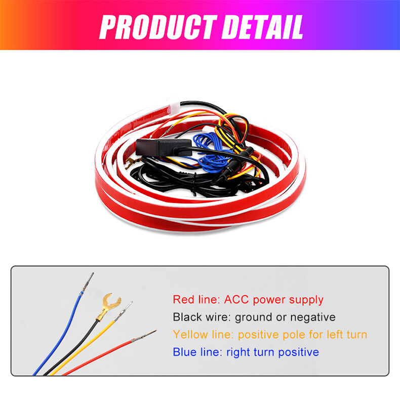 1.2M Car Ambient Light RGB LED Strip Waterproof Daytime Running Lamp APP Control