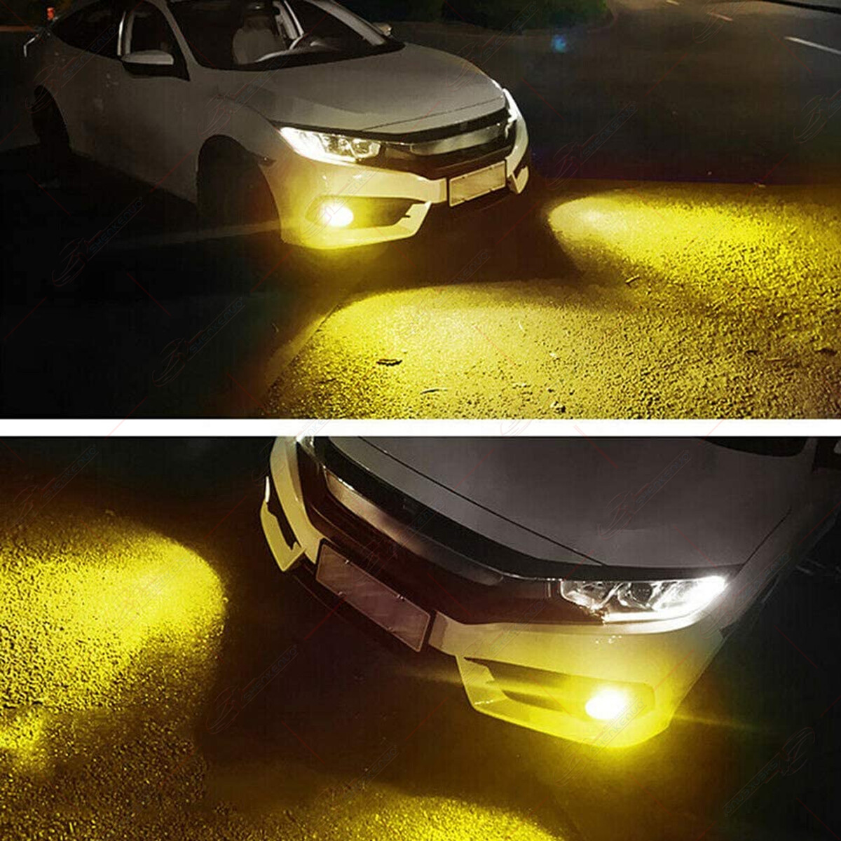 Super Bright Golden Yellow 16-SMD H11 H8 H9 LED Bulbs For DRL Driving Fog Lights