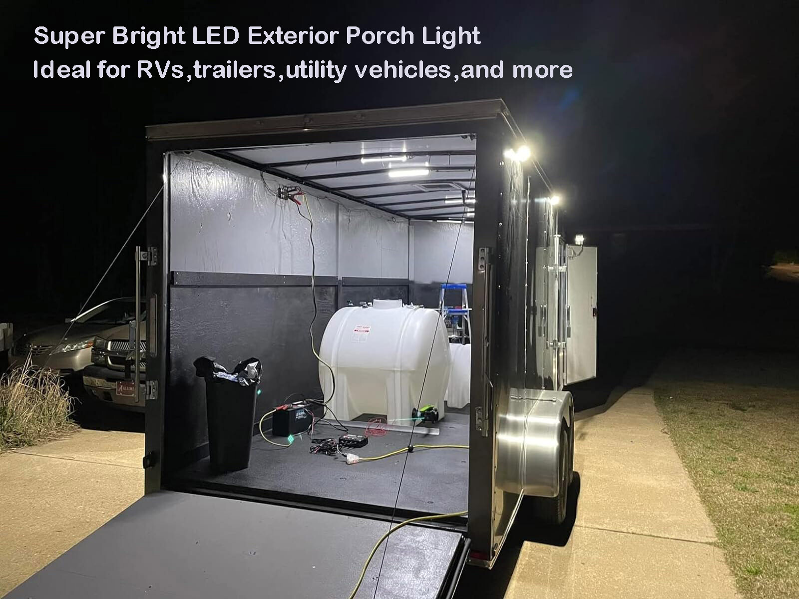 9inch 1800lm RV LED Exterior Light 40° Down Angle Flood Beam 6000K Cool-White