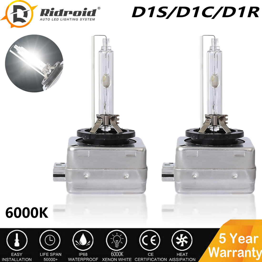 2PCS New OEM D1S 6000K 66140 66144 85410 85415 HID Xenon Headlight Light Bulbs