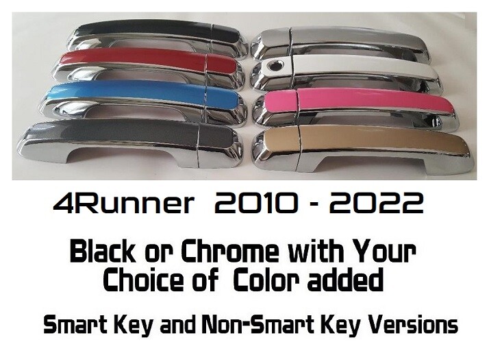 Custom Black OR Chrome Door Handle Covers 2010-2022 Toyota 4Runner U PICK CLR
