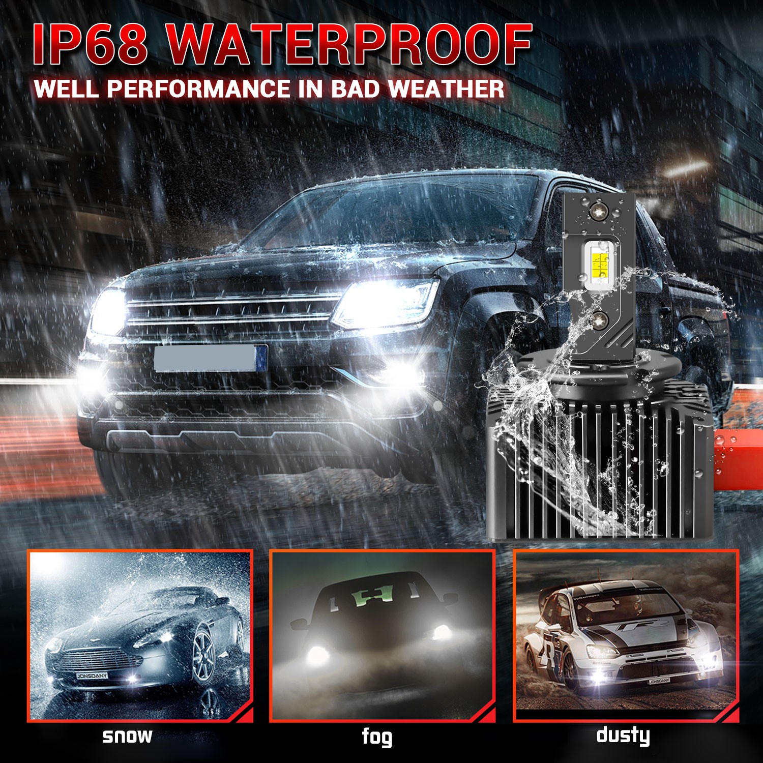LED Headlight D5R D5S D5C Super Bright White Light Kit Plug&Play High Power