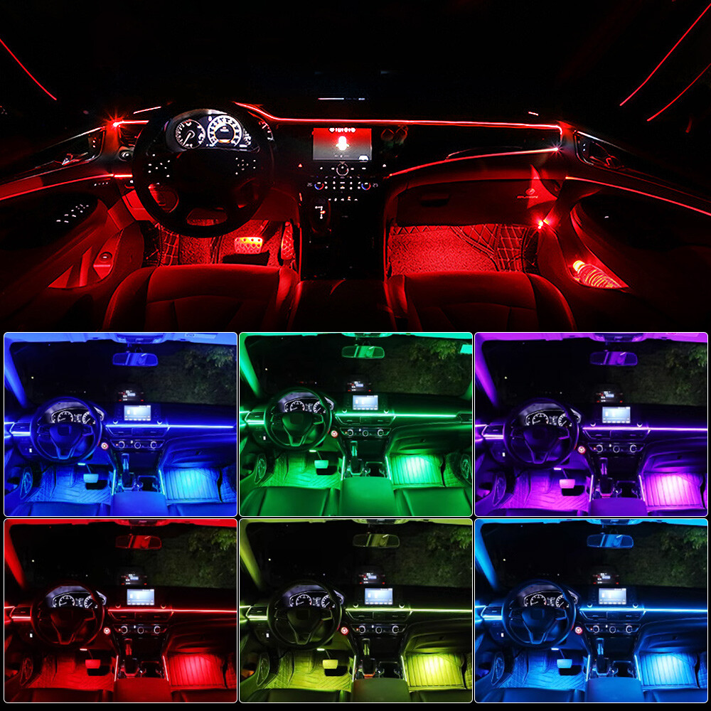 Car Symphony Ambient Light 256 Color RGB Led Atmosphere Acrylic Strip Remote APP