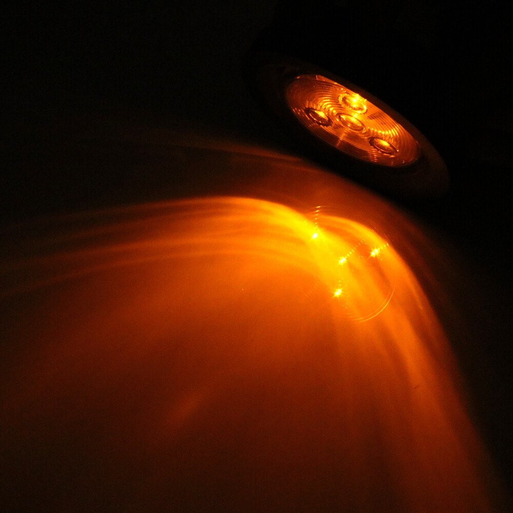 12X AMBER RED 2.5 INCH ROUND 4 LED LIGHT TRUCK TRAILER SIDE MARKER CLEARANCE