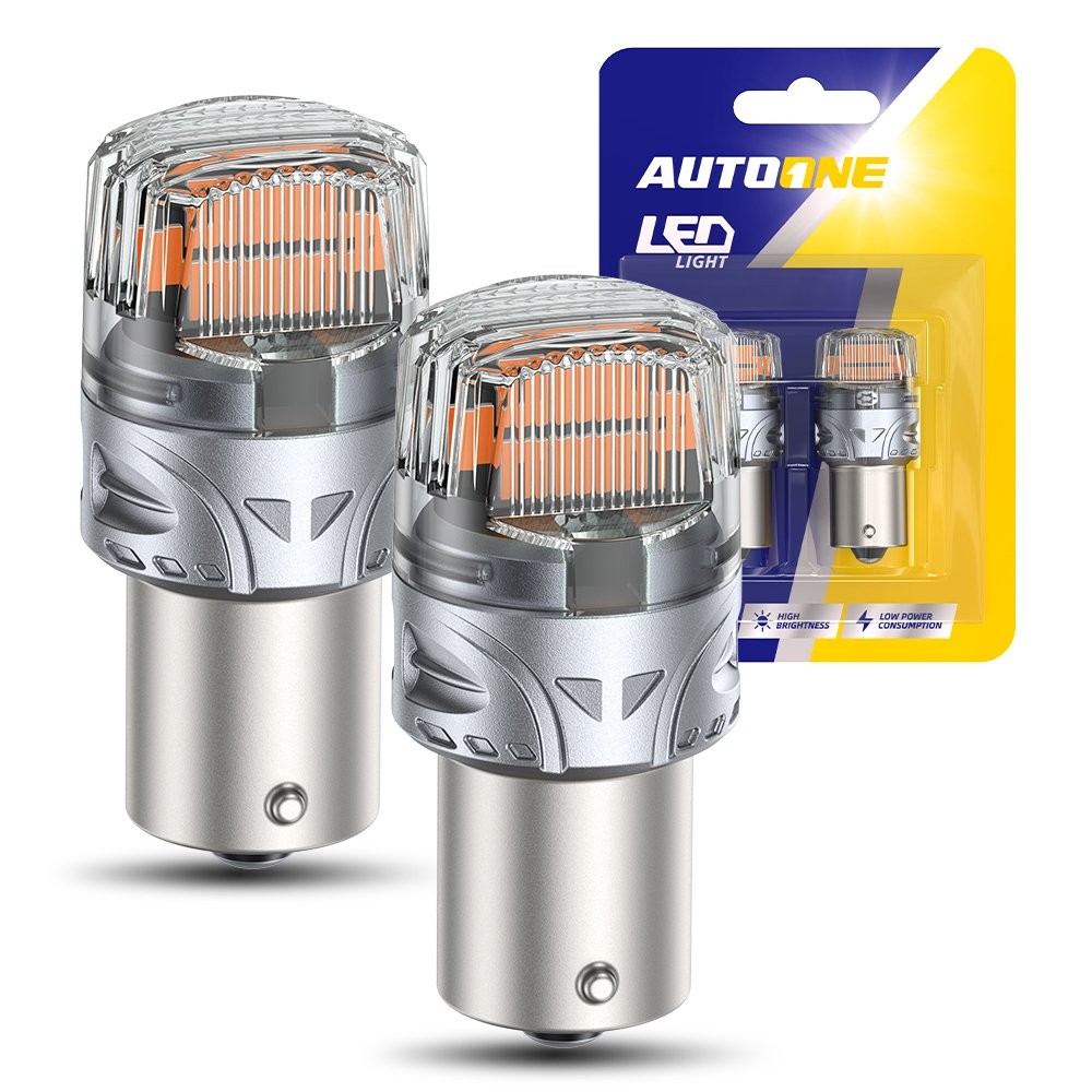 For 2x AUTOONE 1156 7506 LED Turn Signal Blinker Light Amber Yellow Bright Bulb