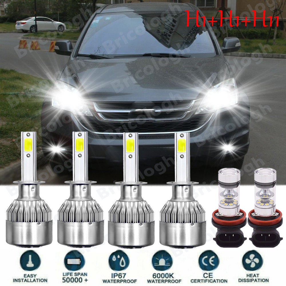 For Honda CR-V 2005 2006 CRV Combo LED Headlight High Low Beam + Fog Lamp 6X