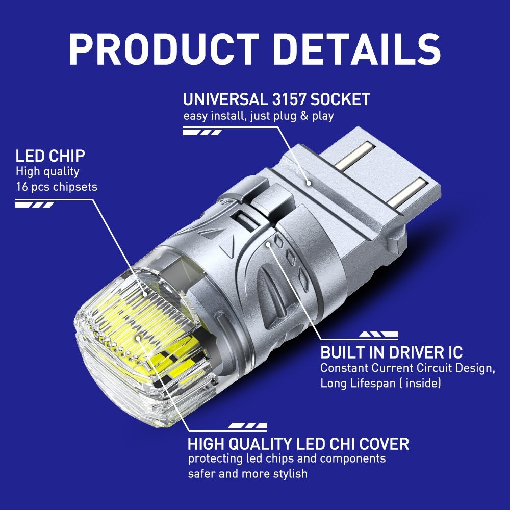 AUTOONE Upgraded 3157 3156 4157 LED Backup Reverse Light Bulb Super Bright White