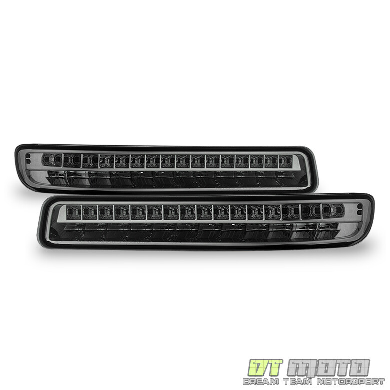 [Smoke Lens] 99-06 GMC Sierra Yukon LED Amber/White Signal Parking Bumper Lights