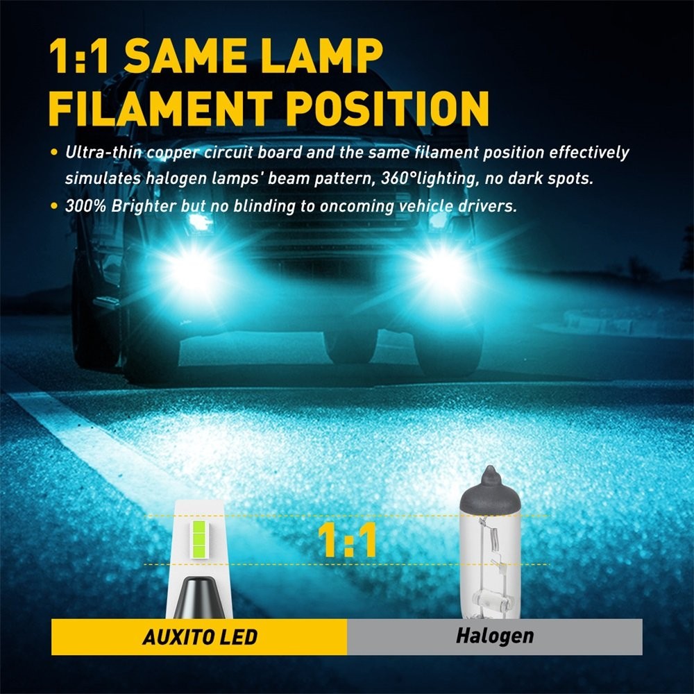 2/4X H11 H8 100W LED Fog Driving Light Bulbs 8000K ICE BLUE CSP Super Bright