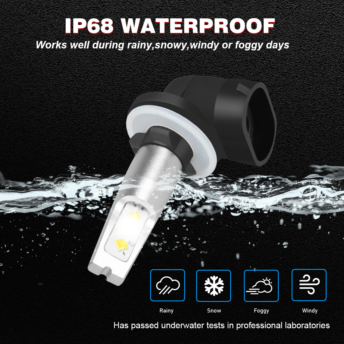 881 H27W/2 LED Headlight Zero Bulb 4000LM 40W Daytime Running Light Bulb White