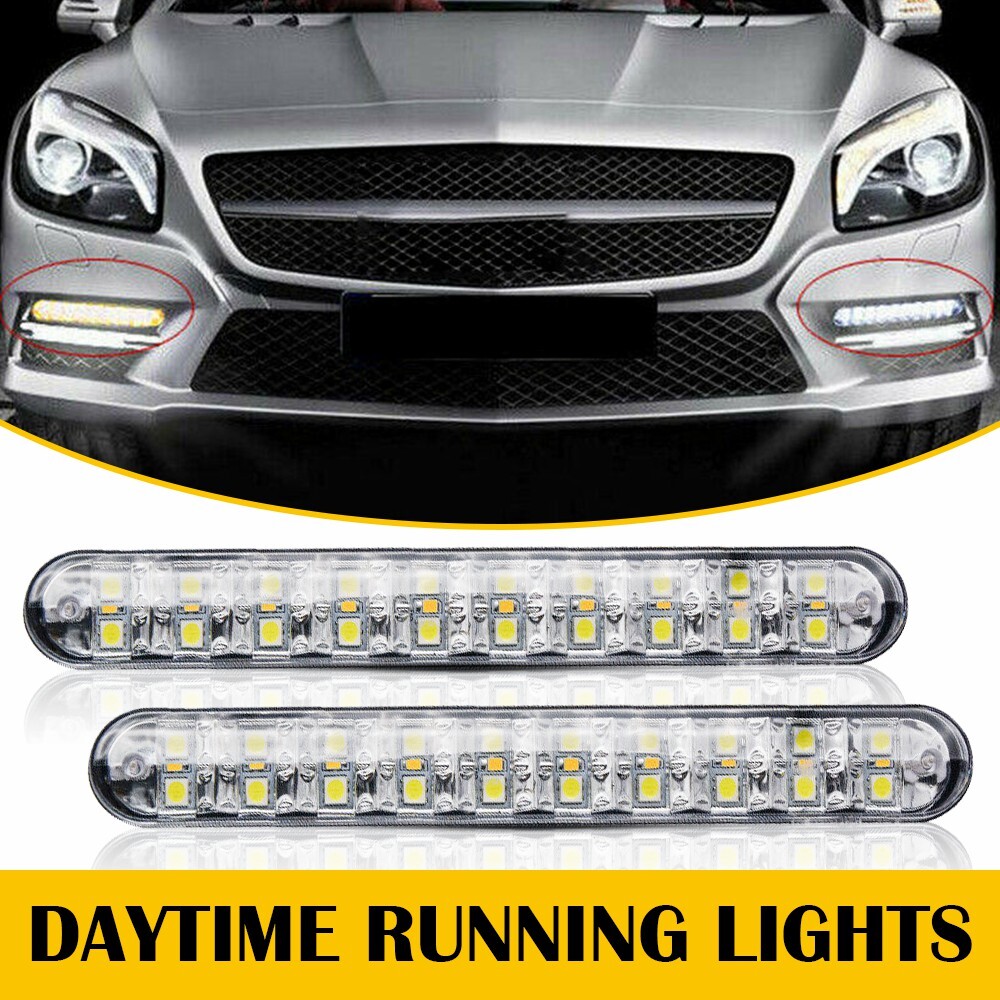 2Pcs 30 LED Daytime Running Driving Light DRL Front Grille Fog Turn Signal Lamps