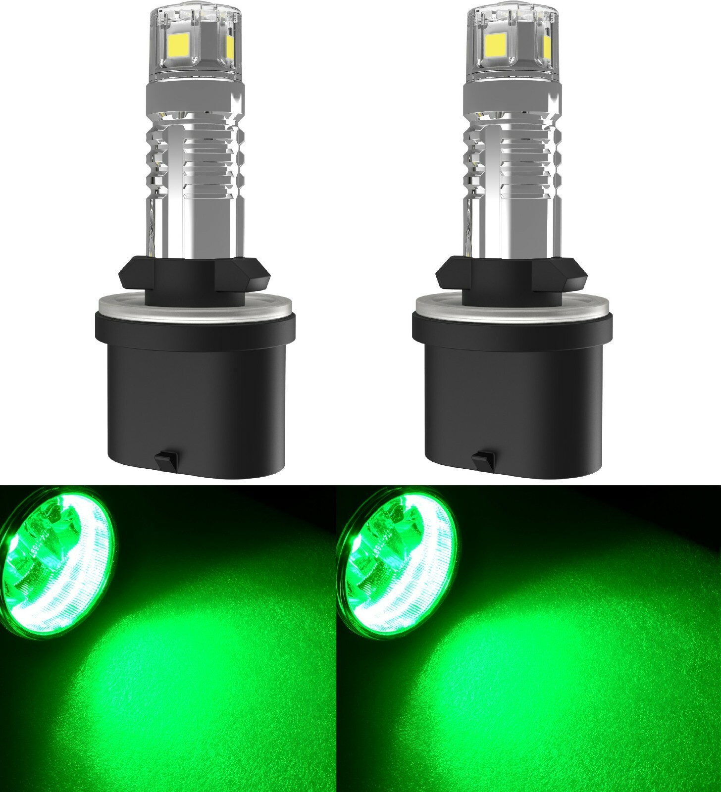 LED 20W 880 H27 Green Two Bulbs Fog Light Replacement Upgrade Lamp Stock Show OE