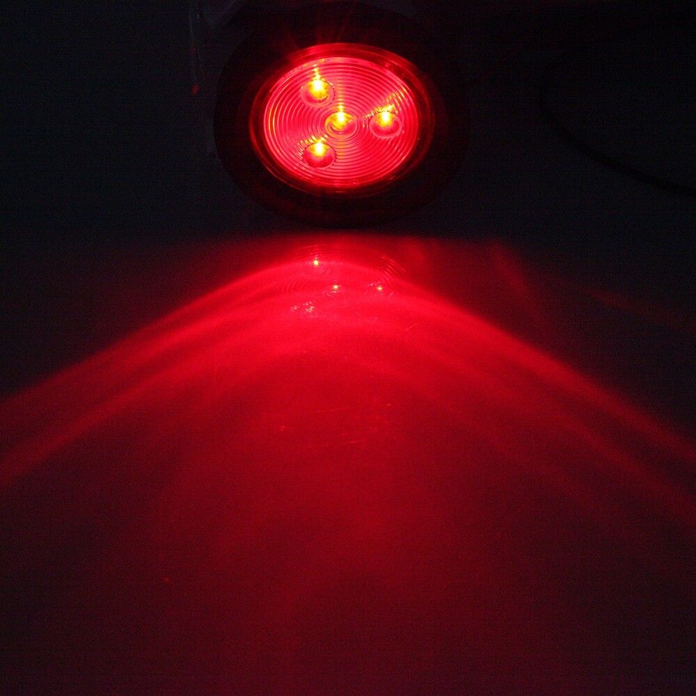 12X AMBER RED 2.5 INCH ROUND 4 LED LIGHT TRUCK TRAILER SIDE MARKER CLEARANCE