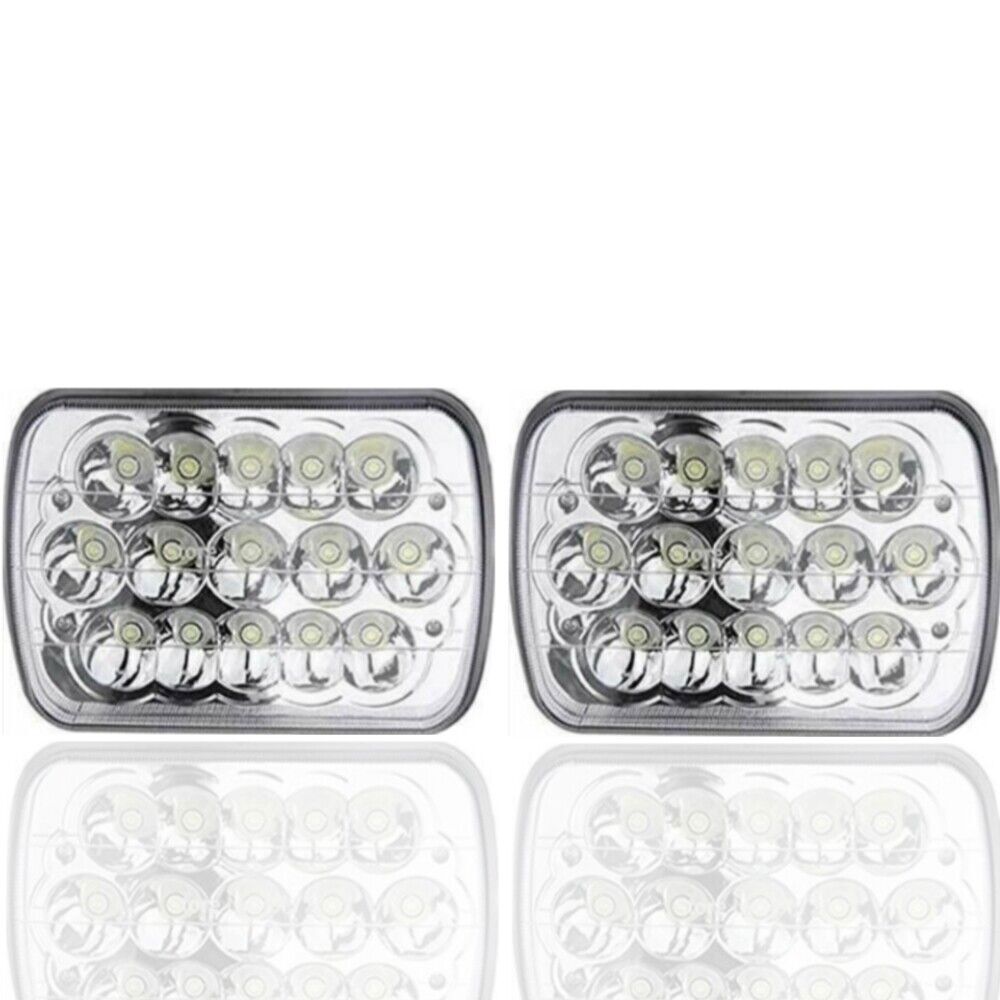 DOT Pair 130W 5×7″ 7×6″ LED Headlights Chrome Fit for Ford F-650 F-750 2000-2015