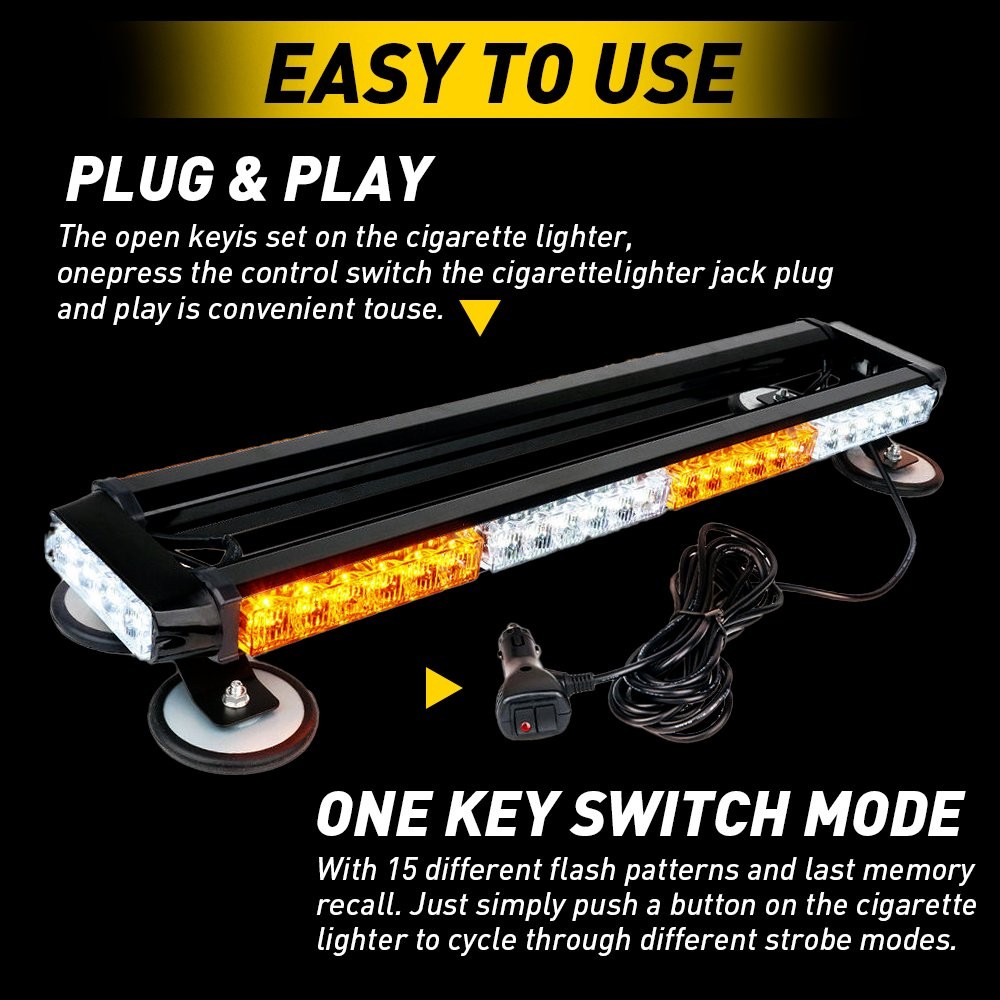 For Vehicles 12V DC AUXITO 26.5″ New Warning Strobe 54-LEDLight Bar EPO*