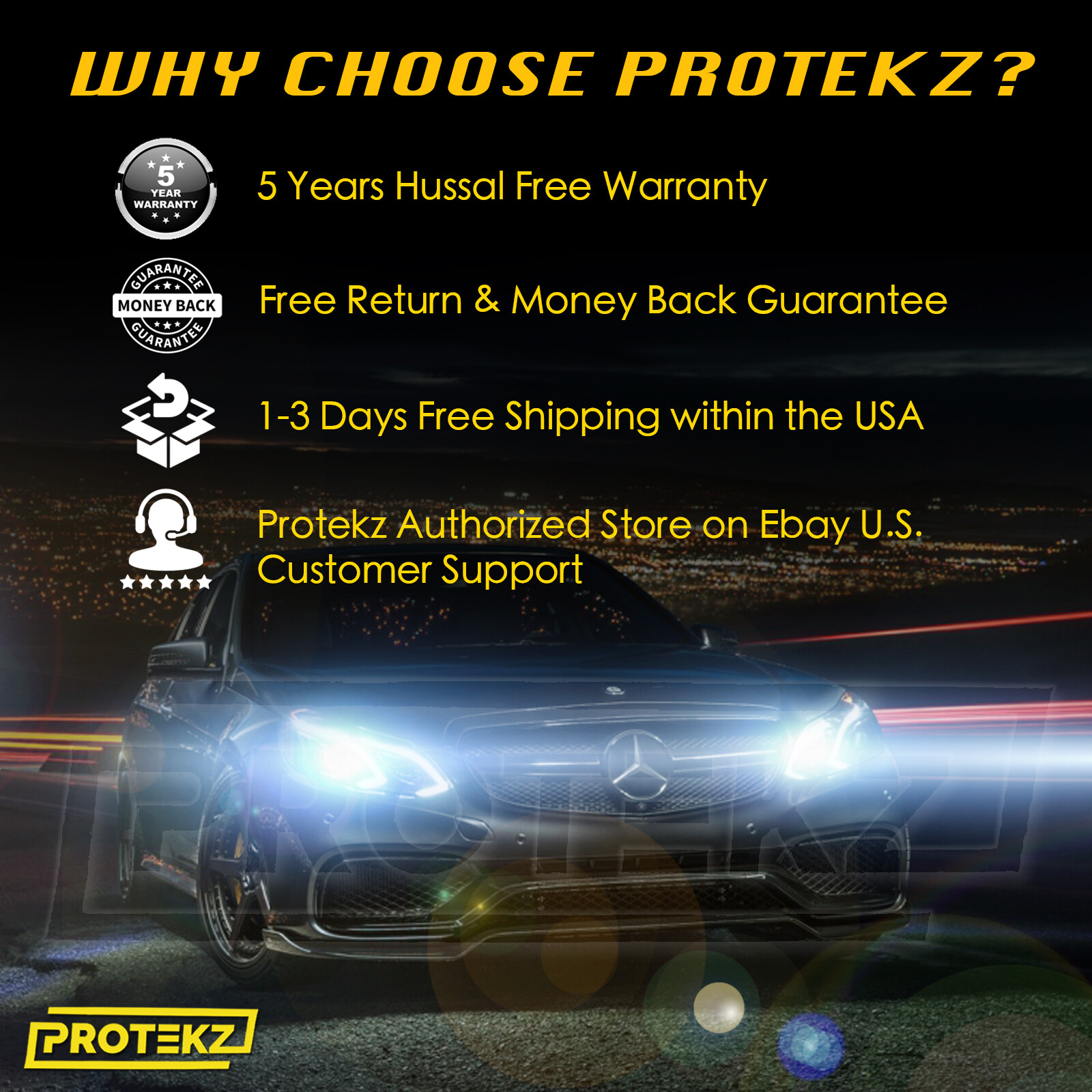 9007 LED Headlight Bulbs 360 Degree Adjustable Beam 7200Lm 6500K Cool White HB5