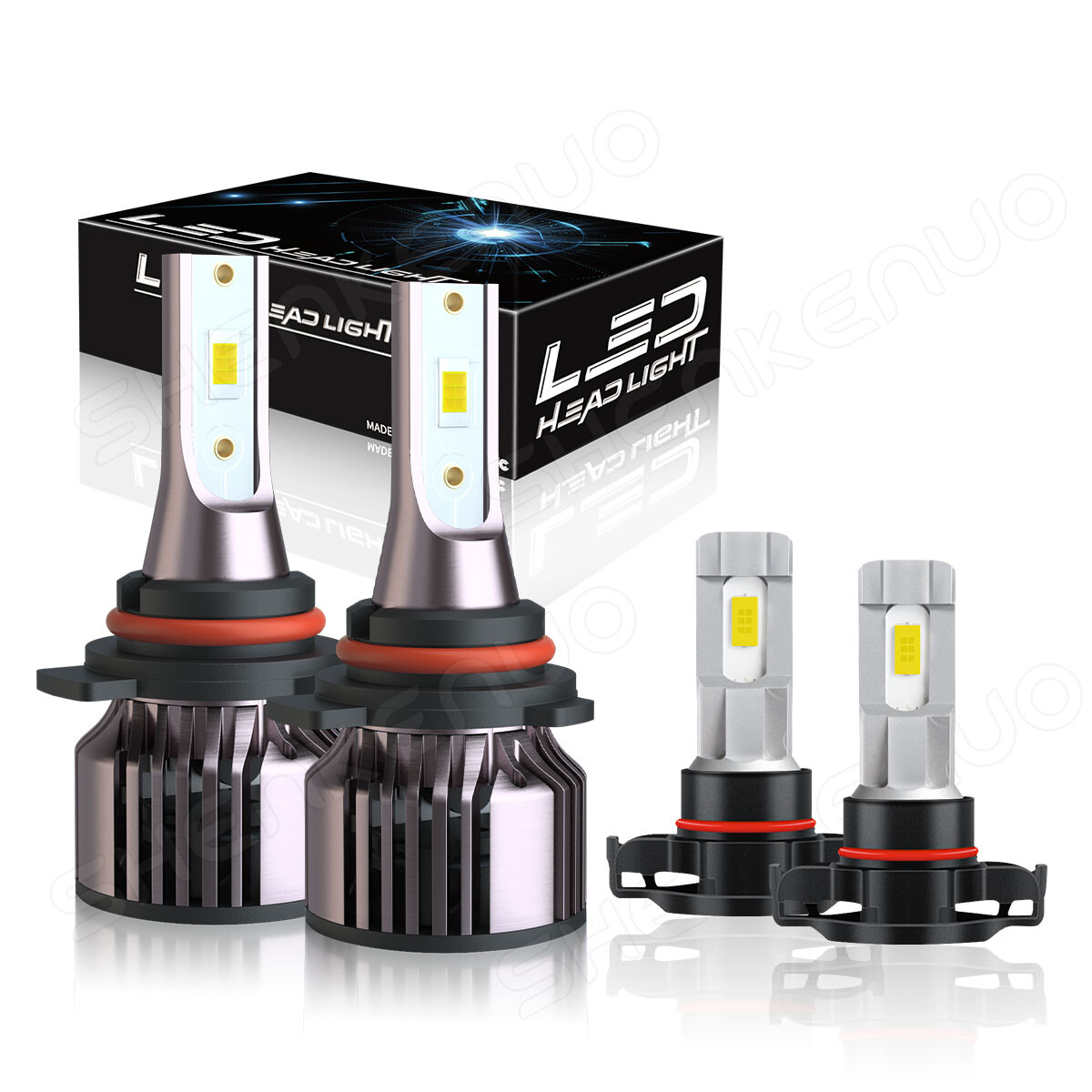9012/HIR2 H16/5202 LED Headlight Fog Light Kit Bulbs White 6000K Plug&Play 4Pack